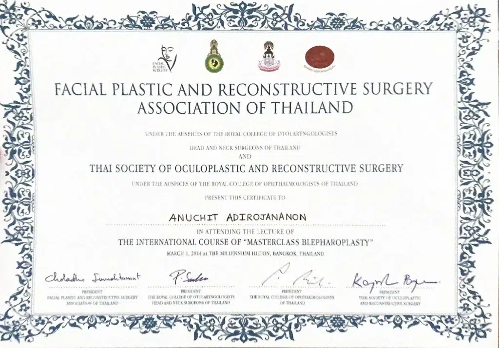 Blepharoplasty Masterclass Certificate