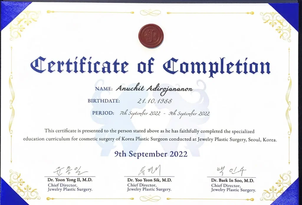 Jewelry Clinic Certificate