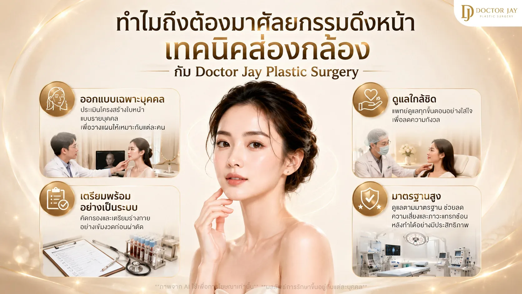 เหตุผลที่เลือกศัลยกรรมดึงหน้าเทคนิคส่องกล้องกับ Doctor Jay Plastic Surgery